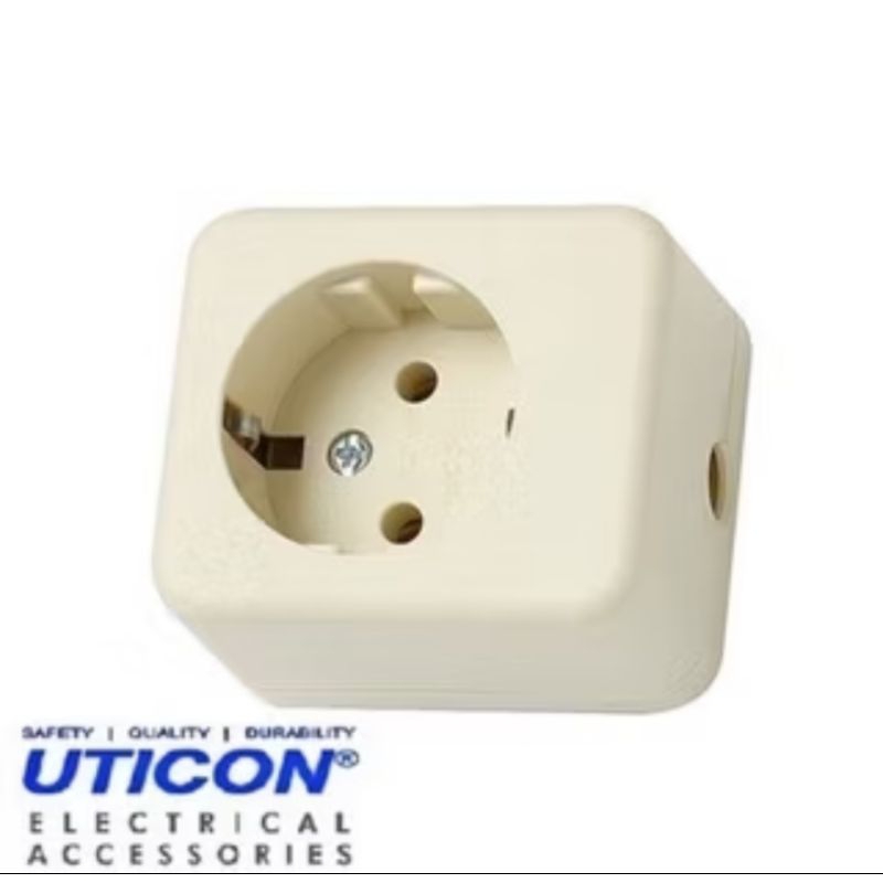 STOPKONTAK TERMINAL KUNINGAN ARDE UTICON ASLI KUNINGAN 1Lubang  COLOKAN LISTRIK UTICON