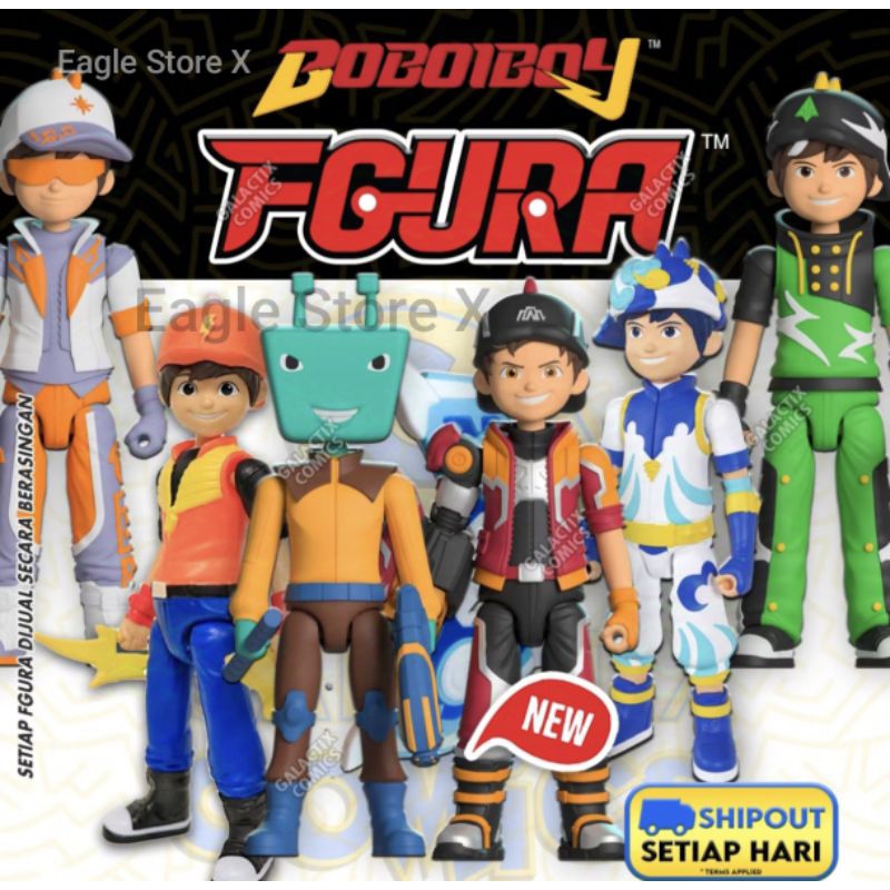 FGURA Boboiboy : Sori Solar Thorn Ice Frostfire Beliung Gentar Petir Adudu