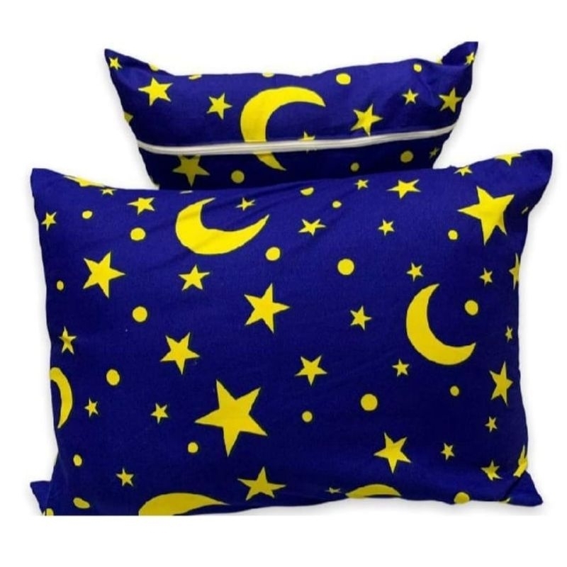 isi 12pcs SARUNG BANTAL MOTIF BULAN BINTANG / SARUNG BANTAL RESLETING