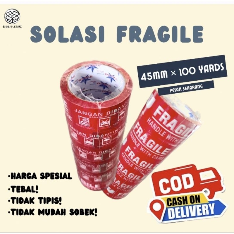 

ISOLASI LAKBAN FRAGILE MERAH MERK SEVEN STAR