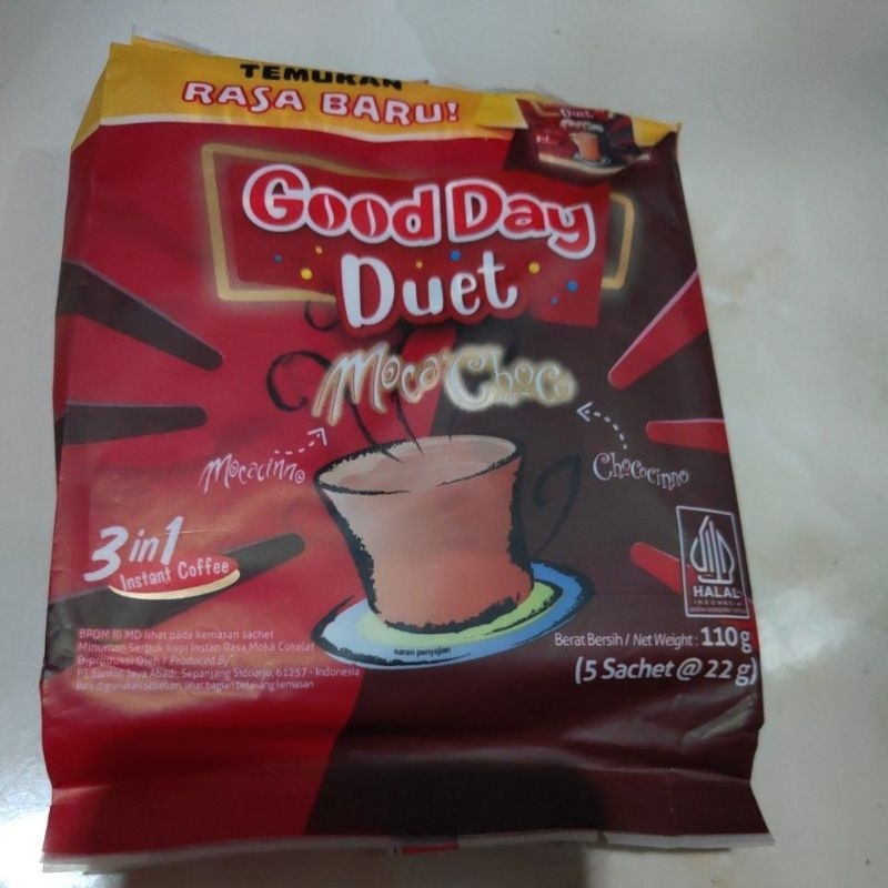 

Kopi good day duet per pack isi 5 exp lama