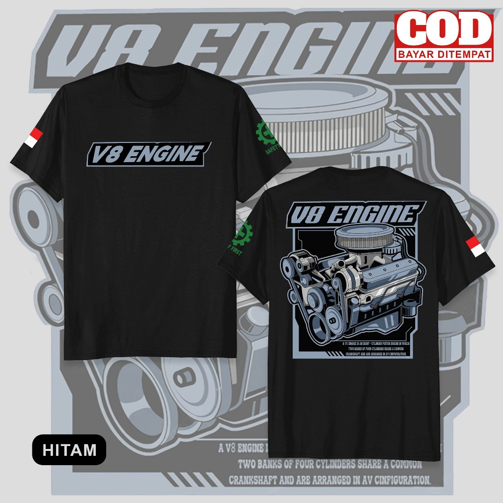 KAOS V8 ENGINE - KAOS KEKINIAN KECE - KAOS VIRAL SIMPEL TAPI KEREN - BISA [COD]