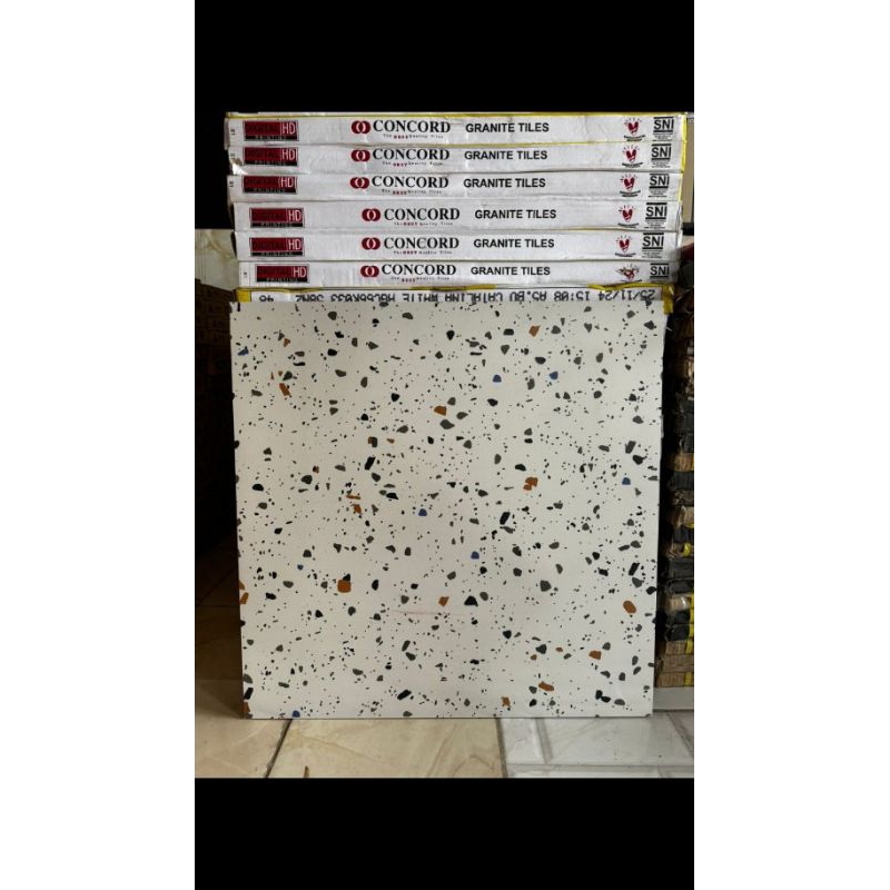granit lantai/teras/dapur 60x60 motyf terazo matt