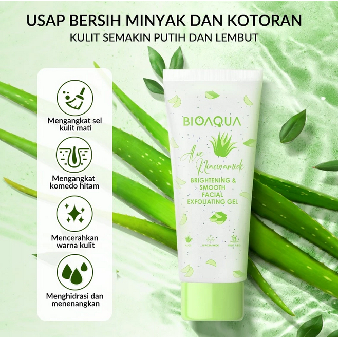 BIOAQUA Scrub Wajah Peeling Gel Niacinamide Brightening & Smooth Facial Exfoliating Gel Wajah 100g E