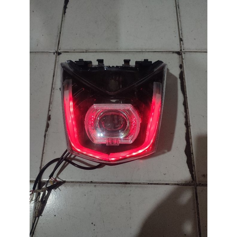 1set lampu depan beat fi custom alis runing lampu ala biled