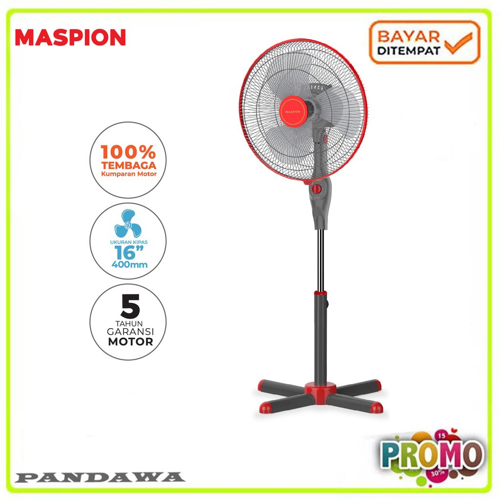 MASPION STAND FAN / KIPAS ANGIN maspion EX1611 SX / EX-1611 SX / EX 1611 SX (16 INCH) GARANSI RESMI