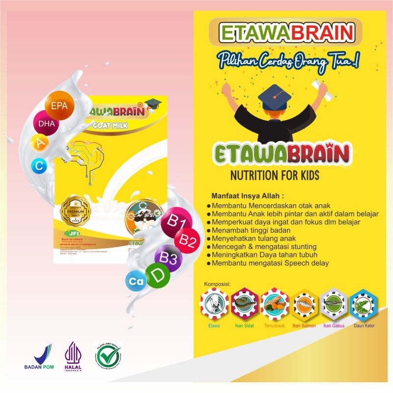 

Saatnya Minum Susu ETAWABRAIN 250gr Rasa : Coklat BPOM / Nutrisi untuk Kecerdasan Otak dan Menambah Tinggi Badan