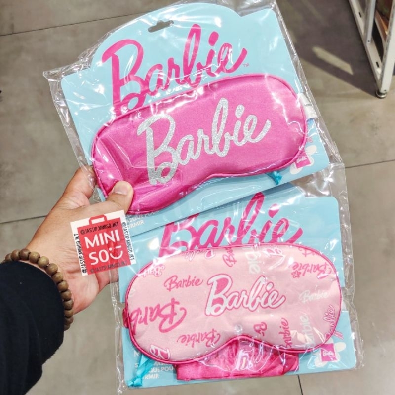 MINISO 🆕 Sleepmask + Pouch BARBIE Shining Collection (BARBIE PINK / BARBIE GLITTER)