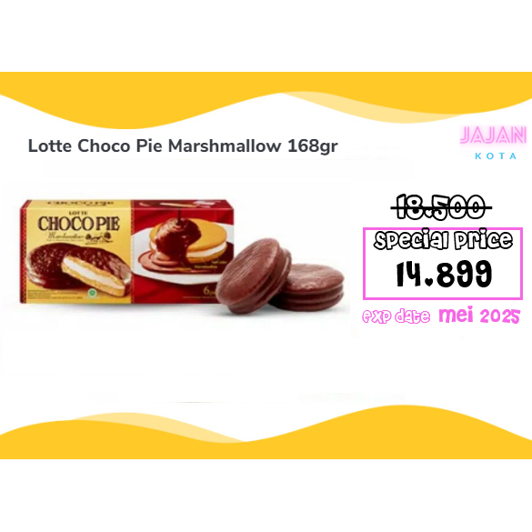 

Lotte Choco Pie Marshmallow 168gram isi 6 pcs