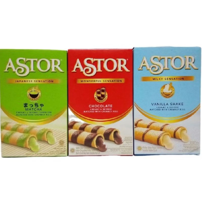 

ASTOR Mini box WAFER STICK Double chocolate 40gr - coklat - vanilla - matcha