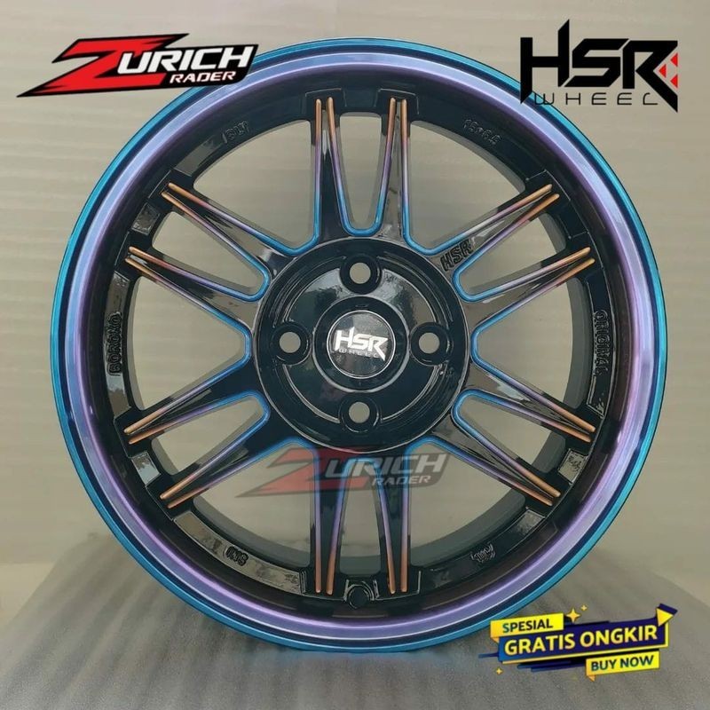 Velg Mobil Ring 15 Brio Sigra Spresso Datsun Cross Agya Pelek R15 Hsr Wheel Bly10 Baut 4x100 Rainbow