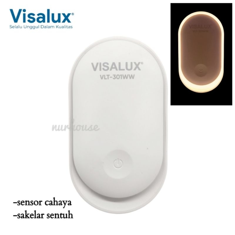 Visalux Lampu Tidur sensor otomatis menyala dalam gelap saklar sentuh lampu malam side light
