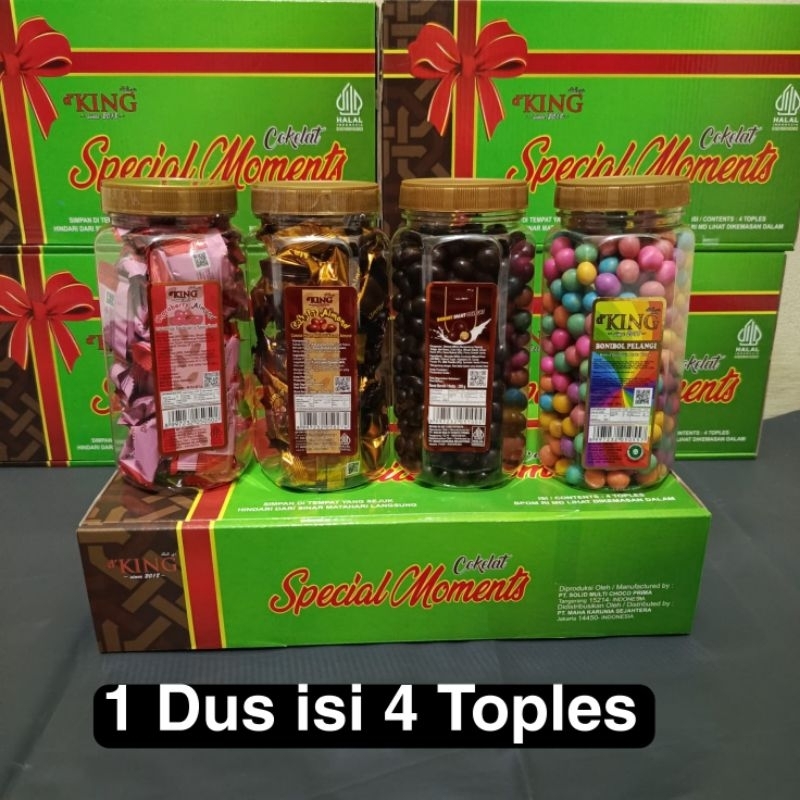 

Cokelat d'KING spesial Moment 1kardus mix isi 4 toples coklat