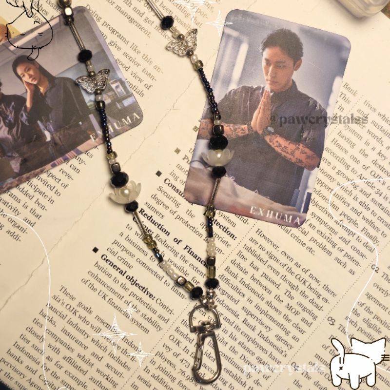 

Black Series Lanyard Beads Butterfly Noir - Gantungan Manik ID Card
