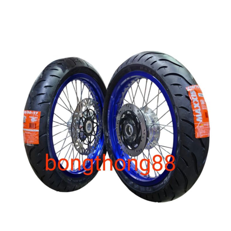 Set Velg Rossi Ninja R  rossi 185 215 ring 17 + Ban Maxxis 90-80/110 -70 Tromol Jari jari Bonus cakr