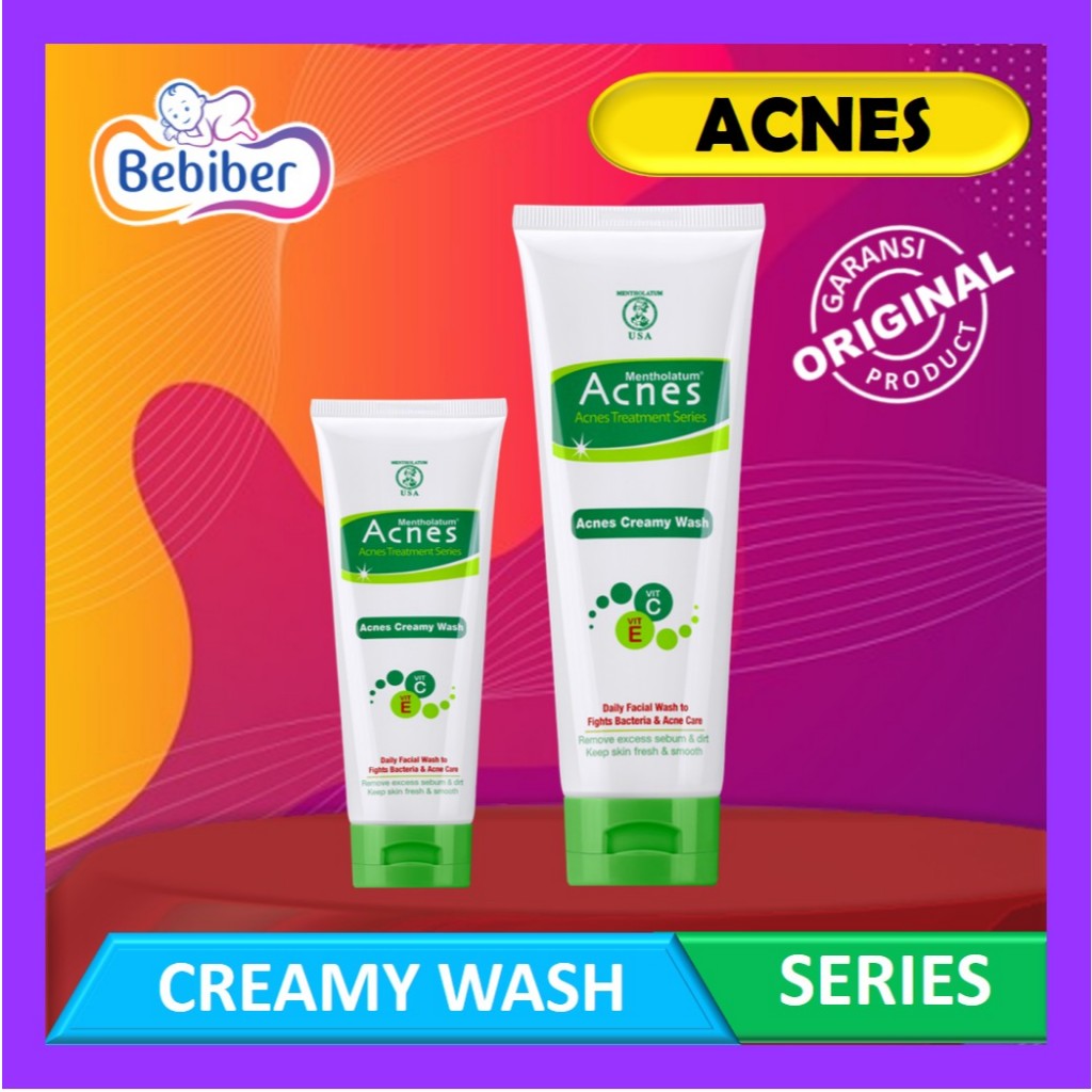 Acnes Creamy Wash 50ml & 100ml - Sabun Wajah Kulit Berjerawat - Acne Gentle Facial Wash - Bebiber