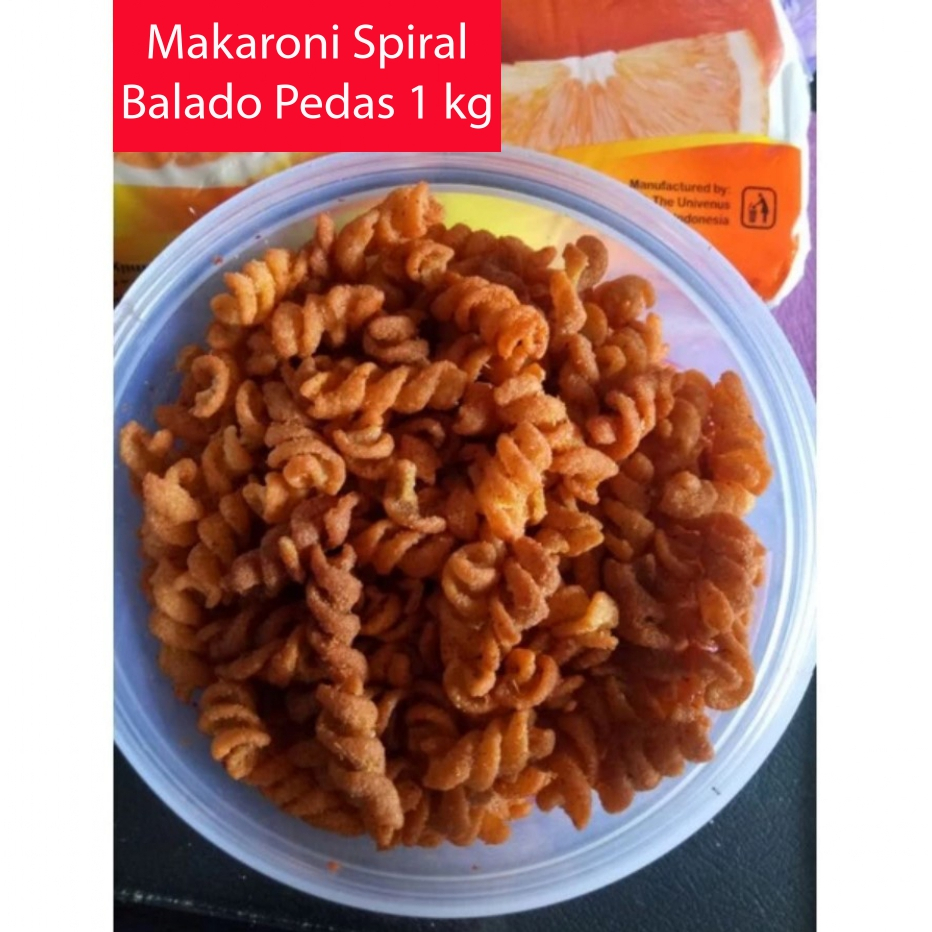 

Makaroni spiral balado pedas 1 kg makaroni ulir/ untir pedas, enak,gurih dan renyah