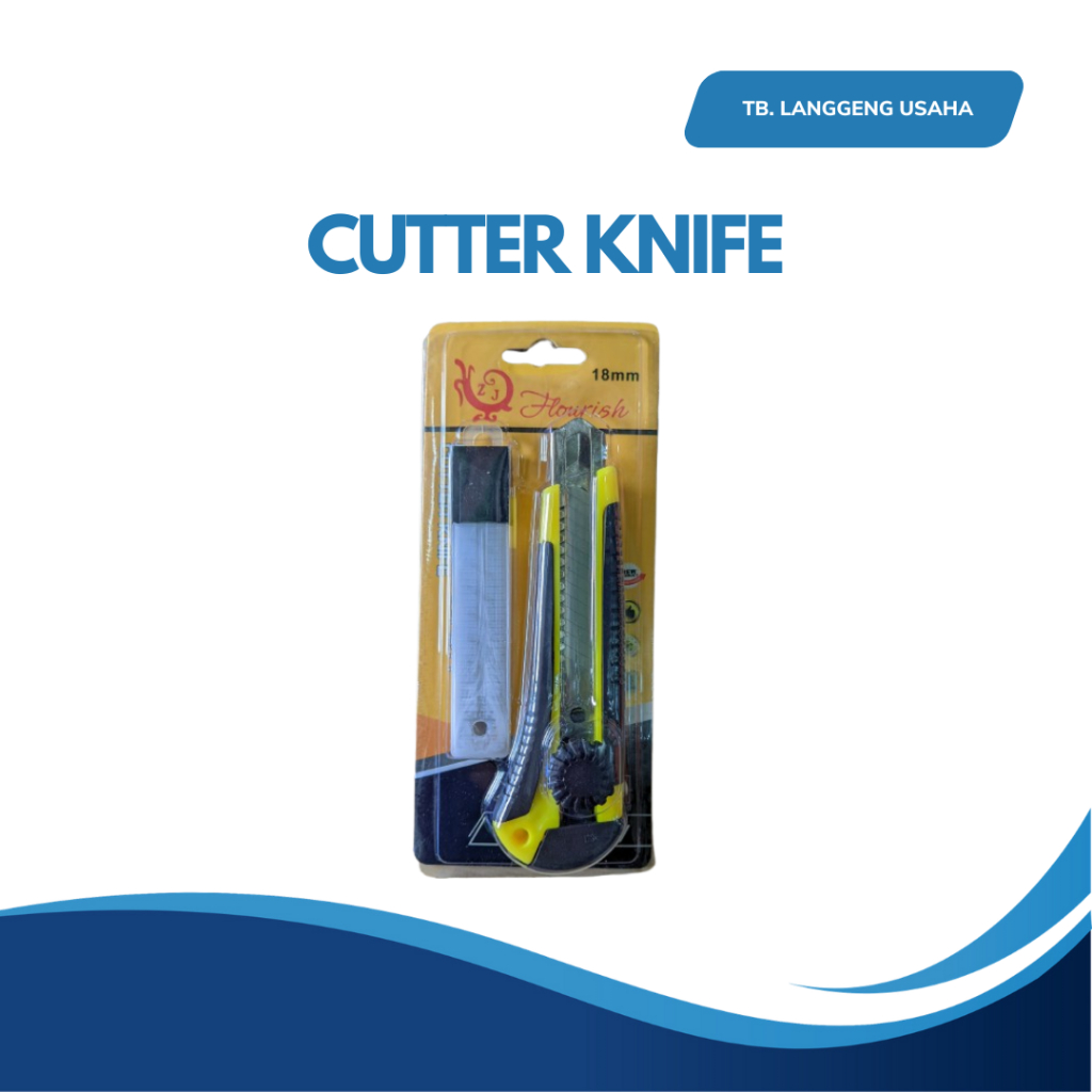 

FLORISH CUTTER 18mm Cutter Knife Utility Knife Cutter Pisau Cutter Knife Auto Lock Cutter Besi Stainless &Aluminium