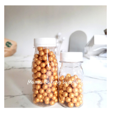 

Edible Sprinkle Ball PEARL GOLD MATTE Mutiara EMAS -+6mm Topping -+50g