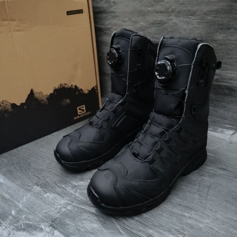 Sepatu SALOMON SWIVEL ROPE 8 BOOTS Black Tactical / Sepatu PDL Salomon Hitam Putar