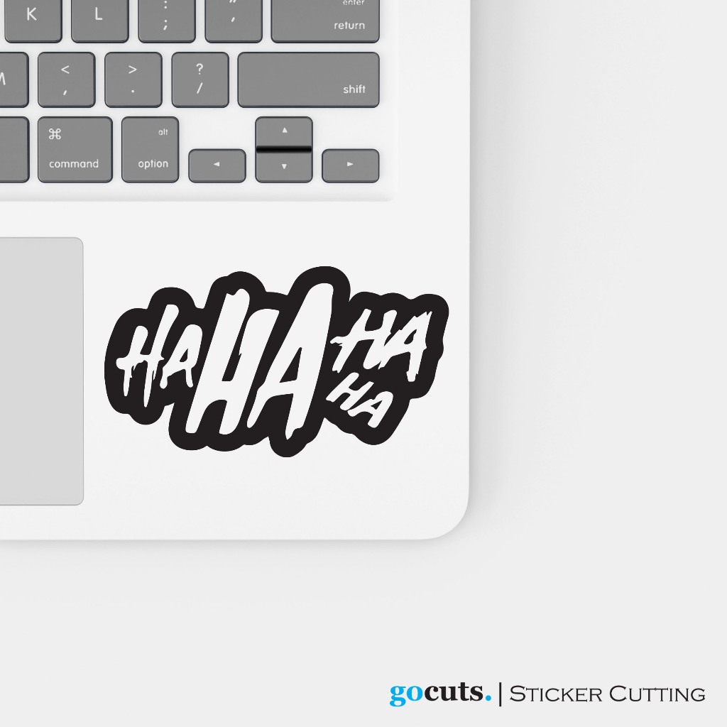 

Stiker Laptop HAHAHA Sticker Cutting Custom