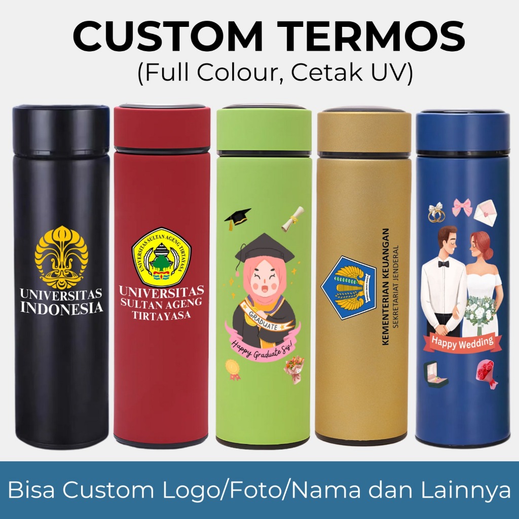 TANPA PO (PREE ORDER) TERMOS BEBAS CUSTOM LOGO NAMA FOTO TERMOS LIFE 500ML