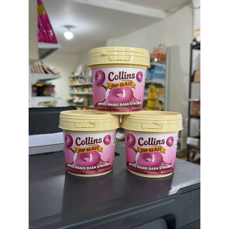 

Collins dip glaze saus manis rasa stroberi 300gr