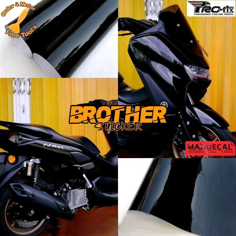 stiker skotlet hitam glossy motor hitam mengkilap