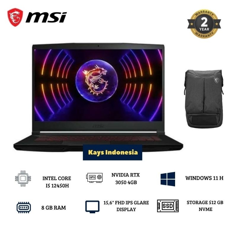 LAPTOP MSI GF63 THIN 12UC RTX3050