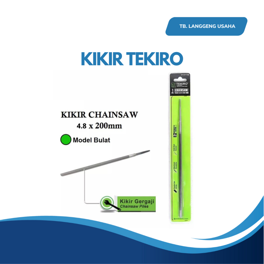 LU KIKIR BULAT MESIN SENSO CHAINSAW BY TEKIRO 4.8 X 200 MM GERGAJI BESI KAYU