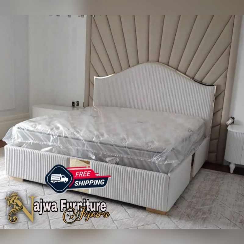 DIPAN MODERN RANJANG MEWAH SANDARAN TEMPAT TIDUR MEWAH DIPAN STAINLESS