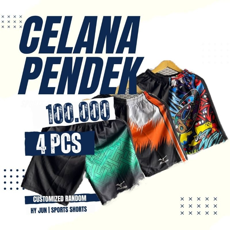 Celana Pendek Olahraga Pria 4 pcs