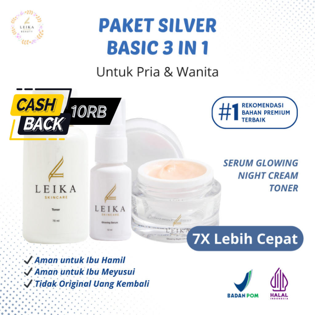 Paket 3 In 1 Leika Skincare - Serum Flek Hitam Krim Penghilang Flek Hitam Di Wajah Sabun Flek Hitam