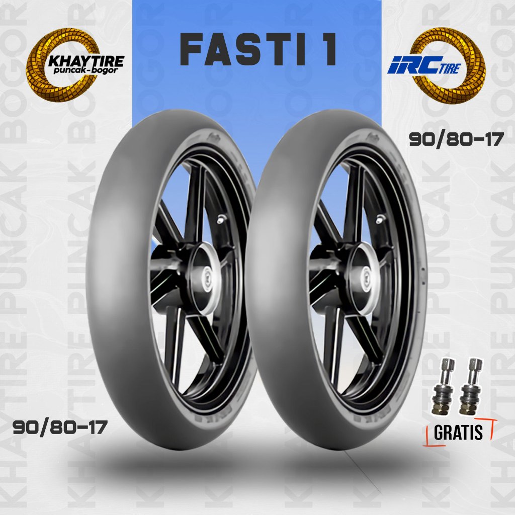 Sepasang Ban Tubles Moto Slick IRC FASTI 1 90/80 dan 90/80-17