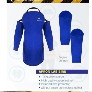 

Apron Las Set Bahan Kulit GOSAVE Baju Las Safety Celemek Las Pelindung / Apron Las Set GOSAVE Kulit Badan + Tangan Seragam Baju Las Safety
