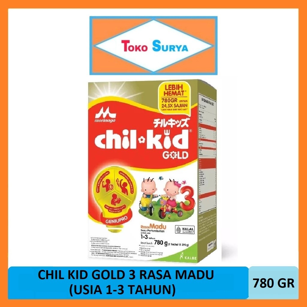 

Morinaga Chilkid Gold 3 Rasa Madu Usia 1-3 Tahun Susu Pertumbuhan Anak Bubuk 780 Gr