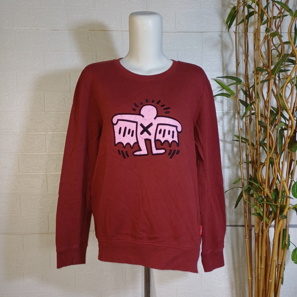 CREWNECK KEITH HARING ORIGINAL, SIZE S(SECOND BRANDED) PEKAT, CN0254