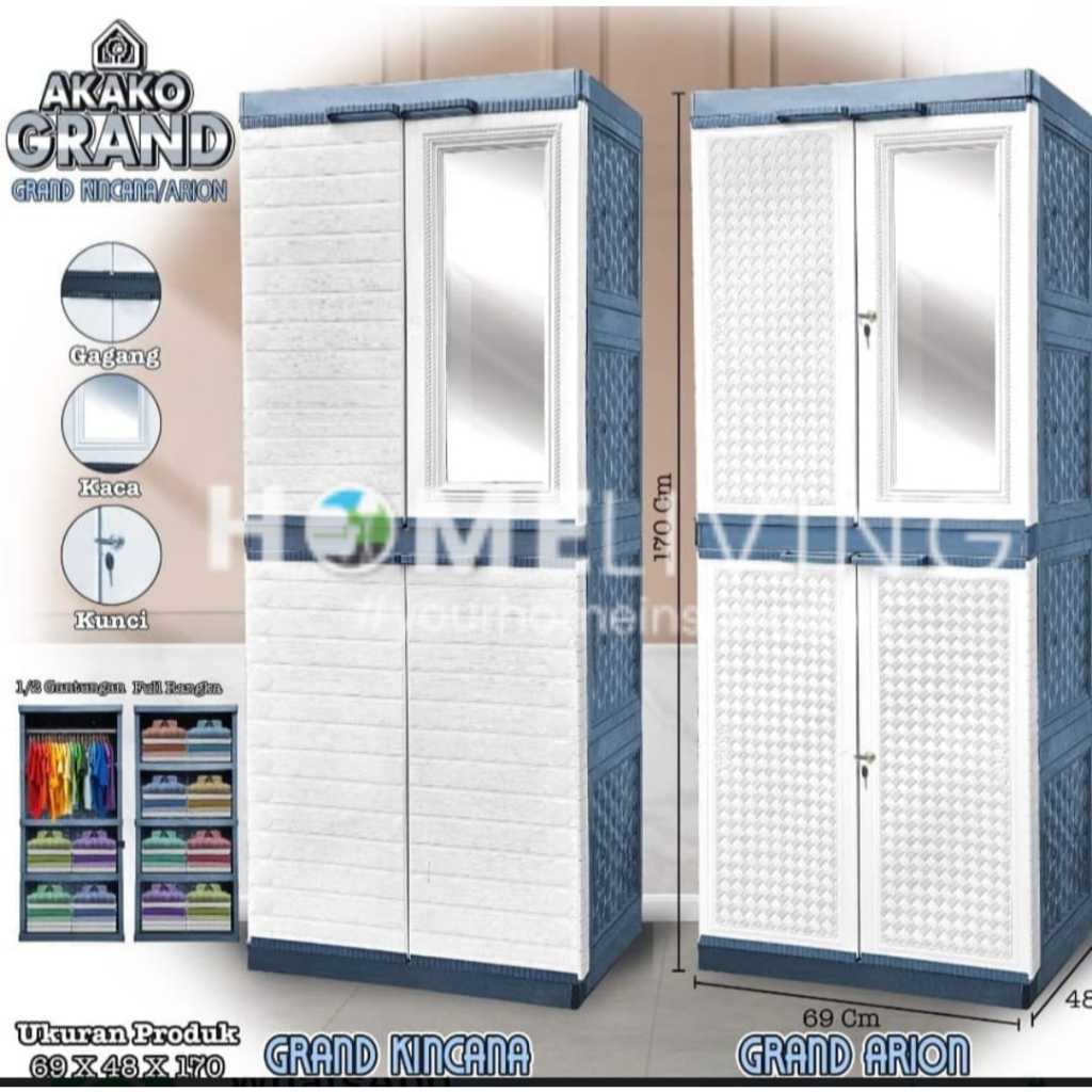 HOMELIVING-Lemari akako/lemari plastik/lemari 2 pintu/lemari minimalis