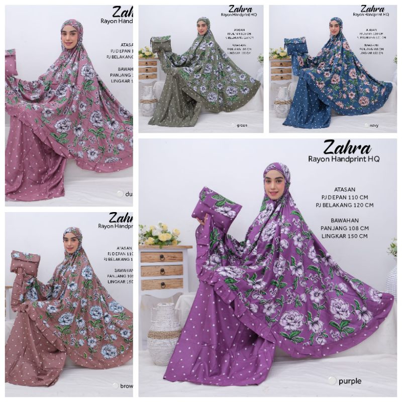 ZAHRA Mukena Dewasa Jumbo Premium ( Free Bag) || By al-hakim Amiroh