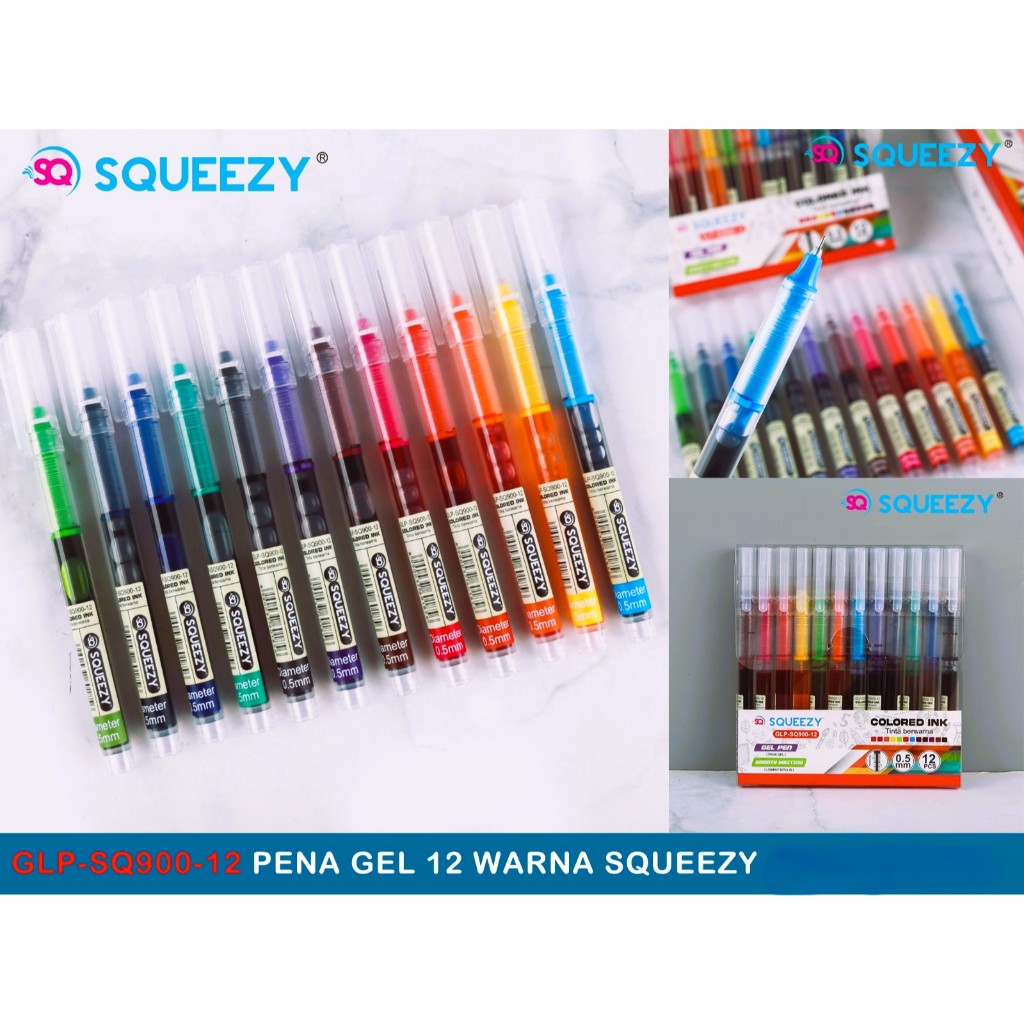 

SQUEEZY Pulpen GEL 12 warna (GLP-SQ 900)