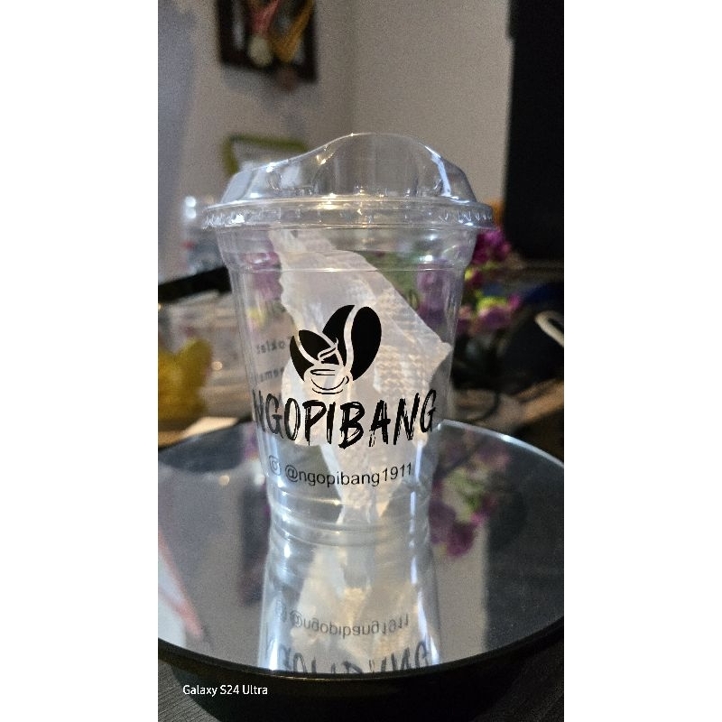 SABLON CUP PET 12OZ/14oz ,SABLON CUP PET 12oz datar /14oz datarl| 12gram + Lid Strawless