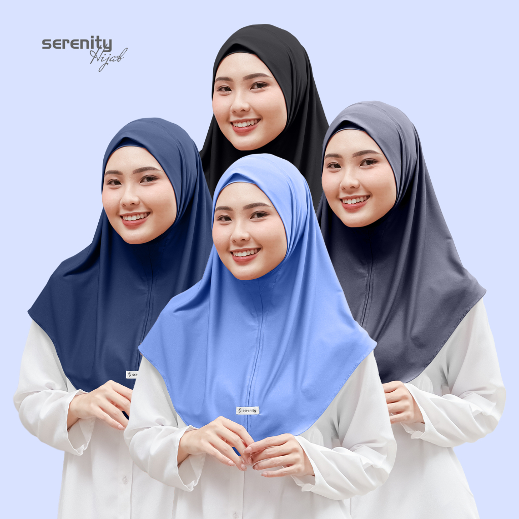 𝗦𝗘𝗥𝗘𝗡𝗜𝗧𝗬 - Kerudung Bergo Non Pet Jersey Premium Hijab Instan Malay Kekinian Jilbab Tanpa Pet Jersey