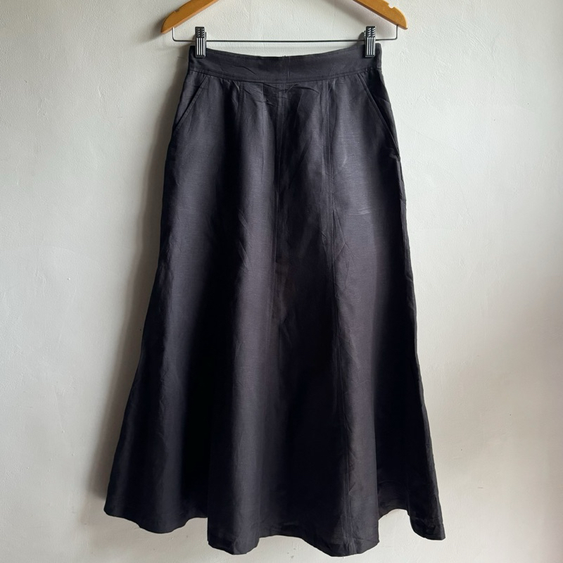 rok panjang wanita abu tua vintage