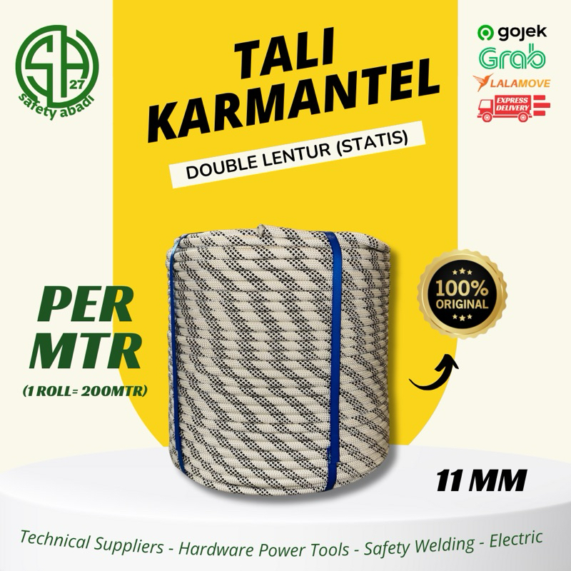 [Meteran] Tali Karmantel 11mm Statis Lentur