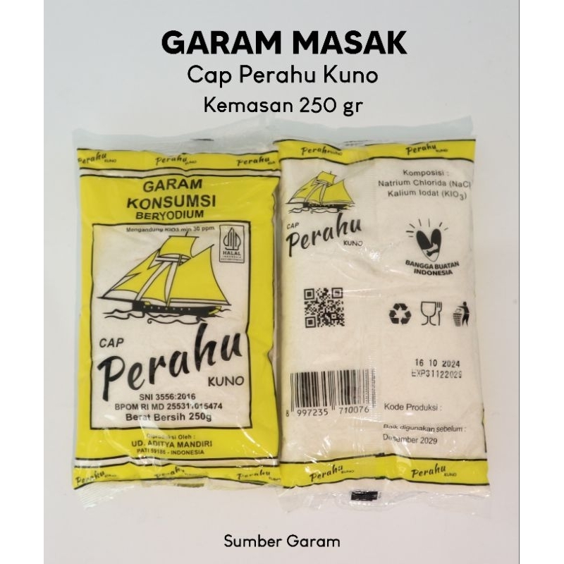 

[1 pcs] Garam Masak/Garam Beryodium/Garam Dapur @250 gram Cap Perahu Kuno
