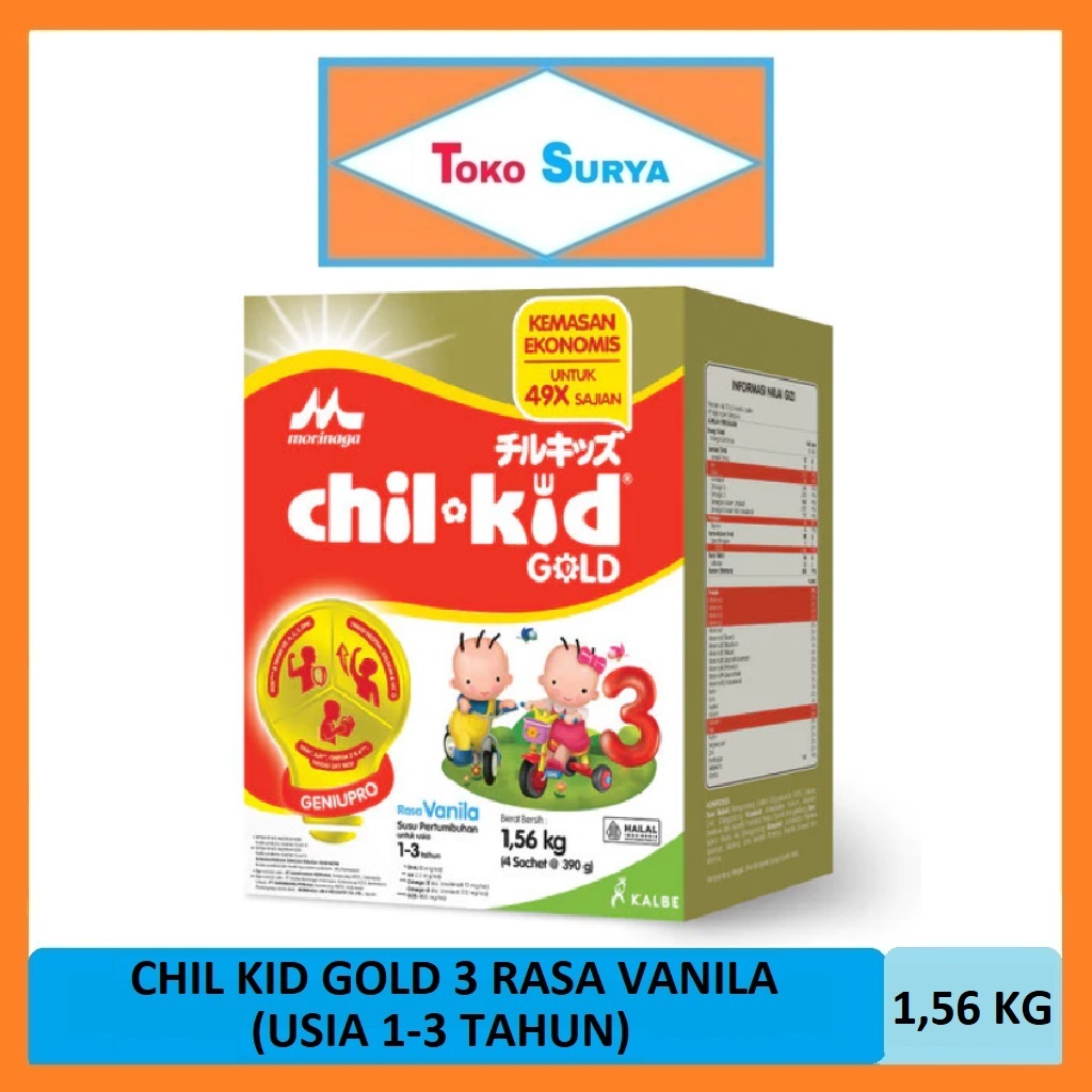 

Morinaga Chilkid Gold 3 Rasa Vanila Usia 1-3 Tahun Susu Pertumbuhan Anak Bubuk 1560 Gr