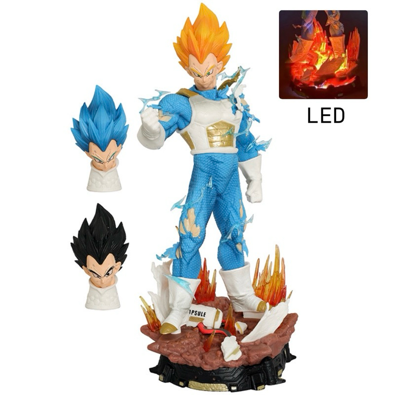 Action Figure Dragon Ball Vegeta LX LED 3 Heads Statue