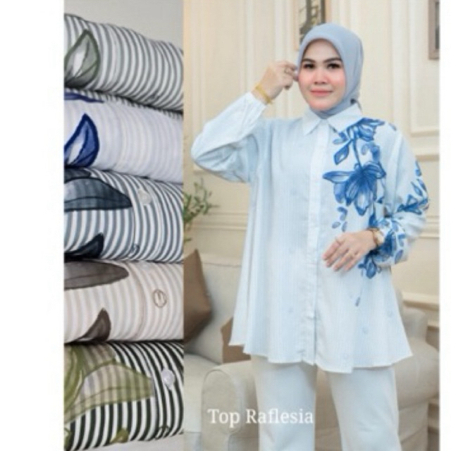 Top Raflesia Winody Update Fashion Terbaru Winody Atasan Wanita Kekinian Hijab Friendly kemeja Lenga