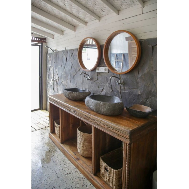 Wastafel Batu Kali | Free Packing Kayu+Bergaransi