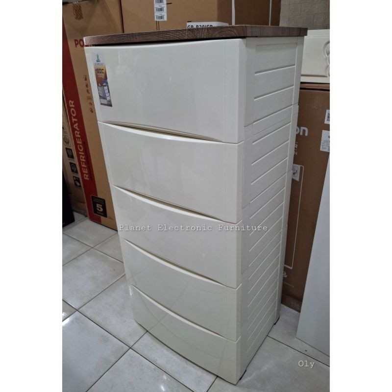 Drawer 5 Laci Merk Olymplast  Lemari Serbaguna  Lemari Baju  Nakas Lemari Pakaian  Lemari Anti Rayap